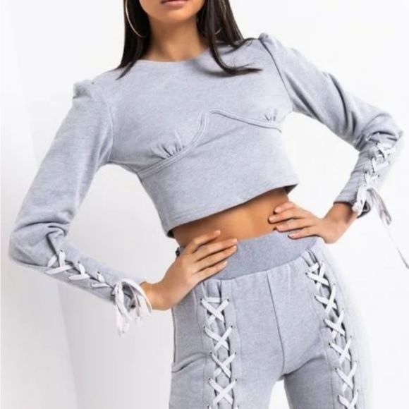 "Cropped, Sweat Shirt" - Picture 6 of 6